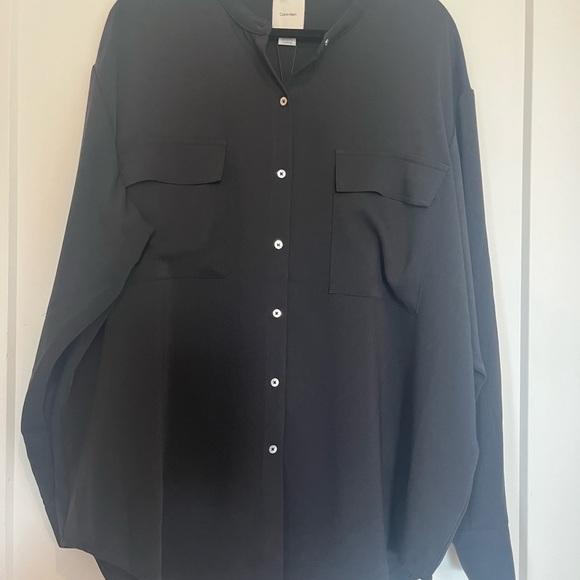 Calvin Klein Tops - NWT Calvin Klein Women's Crepe Relaxed Button-Front Shirt